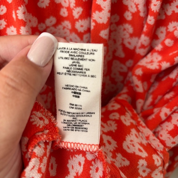 Free People Like You Best Floral Mini Dress Coral Bell Sleeve Boho Small S - Picture 5 of 6